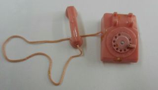 Vintage Barbie Pink Telephone With Metal Dial