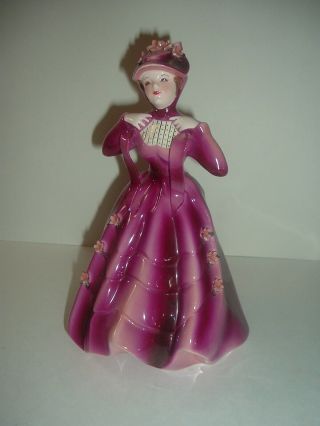 Florence Ceramics Laura In Purple Gown Lady Figurine