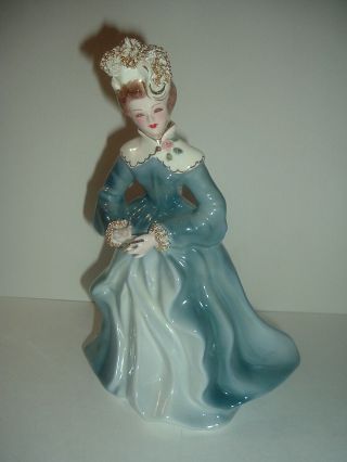 Florence Ceramics Shirley In Blue Gown Lady Figurine