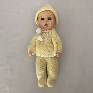 Vintage 11 " Gerber Baby Doll One Piece Body Googly Eyes 1985 Yellow Knit