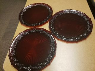 Avon1876 Cape Cod Ruby Red Glass Dinner Plate