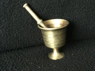 Apothecary Brass Footed Mortar And Pestle