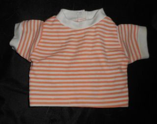 Vintage Coleco Cabbage Patch Kids Cpk Koosas Baby Doll Orange Stripe Top Shirt