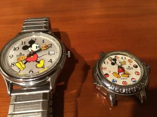 2/vintage Mickey Mouse Watches Need Batteries,  Stretch Band