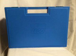 Vintage 1985 Lego Blue Plastic Carrying Case Storage Box Bin