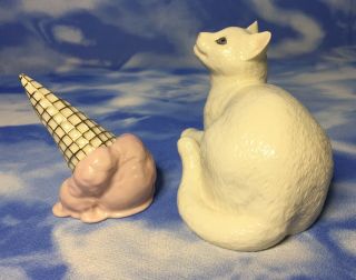 HTF Lenox Delicious Dilemma Porcelain Kitty Cat Ice Cream Figurines 802867 EUC 3