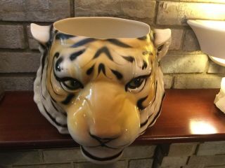 Large Tiger Head Planter Ceramic