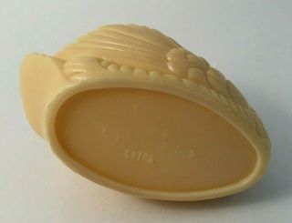 Vintage Antique - Ivory Color Hand Painted Swan ' s Head Plastic Soap Dish 4 