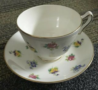 Vintage Crown Staffordshire Fine Bone China Tea Cup & Saucer Condi