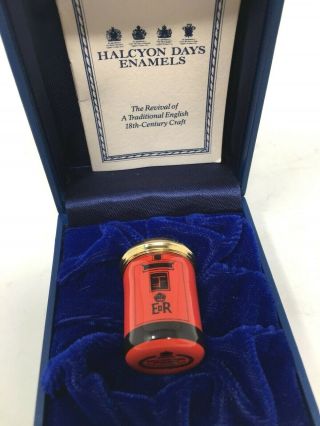 HALCYON DAYS ENAMELS Miniature Red E R Lidded Box FROM ME TO YOU WITH LOVE 2