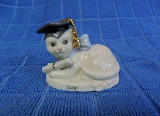 Lenox Perpetual Calendar Replacement Cat Figurine June Graduation Playful Kitten