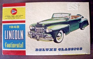 Pyro 1948 Lincoln Continental Conv.  Model Kit C330 - 98 Made In 1955