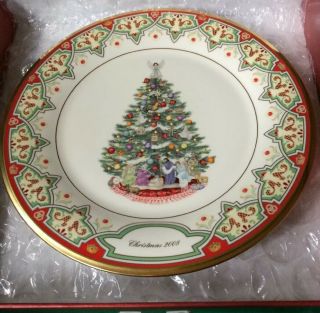 Lenox Fine China Chritmas Collector Plate Trimmed With 24 Kt Gold