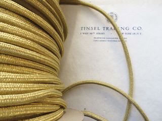 Vintage Gold Metallic Tubular Cord Trim Military Shoulder Board Aiguillette 1 Yd