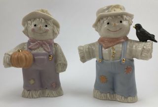 Lenox A Dash Of Autumn Scarecrows Salt And Pepper Shakers Fall