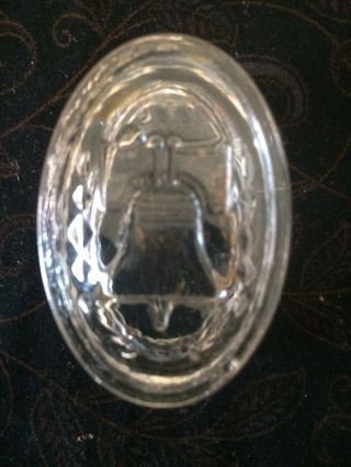 Antique Victorian Glass Miniature Open Salt 1876 Liberty Bell Centennial