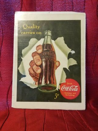 Vintage 14 X 10 Coca Cola 1942 Poster Drink Coca Cola Delicious And.