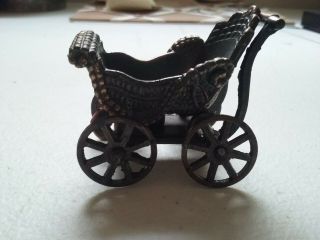 Doll House Baby Carriage Miniature Vintage Dh 1976 17 2 1/4 " X 2 " Basket Style