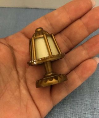 Vintage Acme Magic Glo Lamp Tin Dollhouse Era Glow In The Dark Plastic Miniature