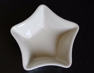 Longaberger - Woven Traditions - Small Star Candy Dish - Ivory / Blue Accents 2