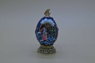 Franklin House Of Faberge Porcelain Egg Jesus Walks On The Water