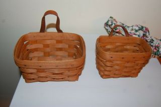 2 Collectible Longaberger Baskets 1994 Xtra Liner & Garter