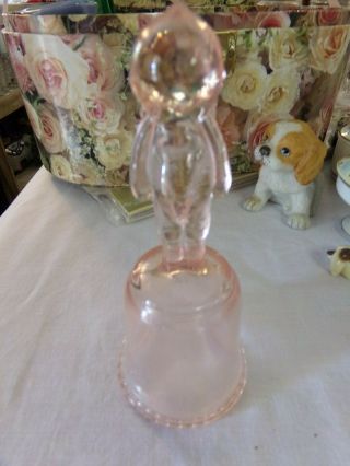 Vintage Kewpie Doll Glass Bell Light Pink
