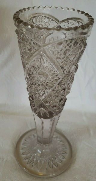 Antique Eapg Footed Flower Vase Circa 1900 Perfect 9 " H. ,