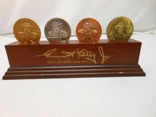 Emmett Kelly Jr Collector’s Society Coin Set 1983 - 1986 With Wood Stand