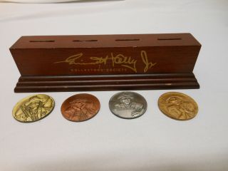 EMMETT KELLY JR COLLECTOR’S SOCIETY COIN SET 1983 - 1986 WITH WOOD STAND 3