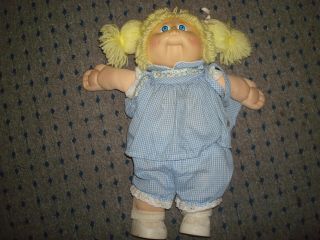 Vintage Cabbage Patch Kids Girl Doll 1982 Doll Blue/white Dress,  Xavier