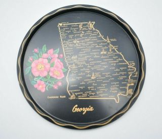 Vintage Nashco Georgia State Platter Plate Serving Wall Decor Souvenir Painted