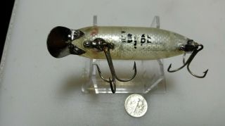 HEDDON,  ' RIVER RUNT SPOOK,  FLOATER ',  SILVER SCALE BOTTOM AND TOP,  CLEAR BODY 3