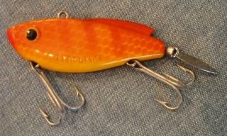 Vintage Arbogast Razorback Crankbait Fishing Lure - Orange - Red