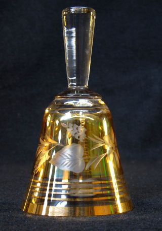 Paracin Golden Trimmed Crystal Etched Bell