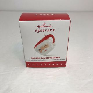 Hallmark Santa’s Favorite Drink Christmas Ornament 2015 Miniature Keepsake