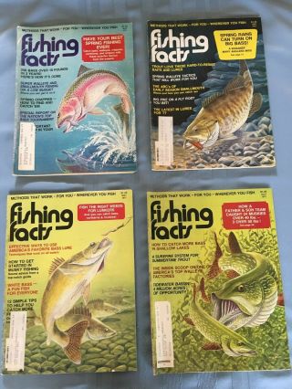 4 Vintage Fishing Facts Magazines March April May July 1977