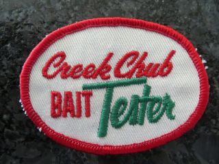 Vintage Fishing Patch - Creek Chub Bait Tester - 3 1/4 X 2 1/4 Inch