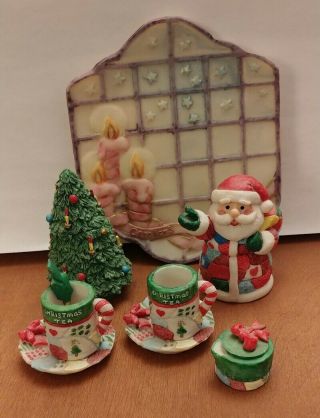 12 Piece Mini Tea Set Christmas Santa Claus