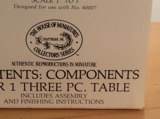 1 The House Of Miniatures Kit 1 three pc,  table 2