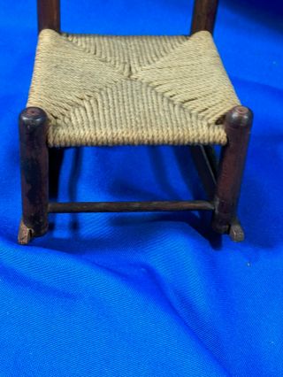 Miniature Doll House Furniture Rocking Chair Rocker Hickory - Antique - Style VTG 3