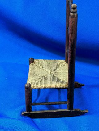 Miniature Doll House Furniture Rocking Chair Rocker Hickory - Antique - Style VTG 4