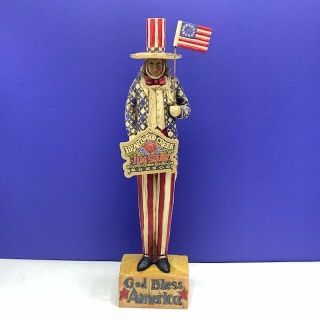 Jim Shore Heartwood Creek Figurine Statue Uncle Sam Republic Stands God America