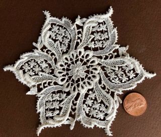 Vintage Schiffli Lace Flower Star Motif Sew Craft Decor