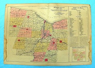 Map Of Monroe County York Dated 1902 By J.  M.  Lathrop & Co.  32 By 23 Inches
