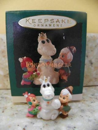 Hallmark 1995 Pebbles And Bamm Bamm The Flintstones Miniature Christmas Ornament