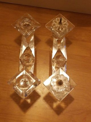SWAROVSKI CRYSTAL CANDLE HOLDERS 6 INCHES 6