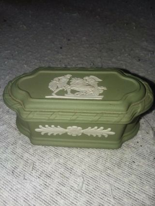 Small Green Wedgewood Jasperware Trinket Box