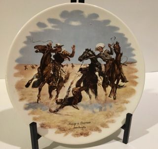 Vtg Frederick Remington " Aiding A Comrade " Western Cowboy Horse Collectior Plate