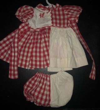 Vintage 50’s Red White Doll Dress Matching Panties